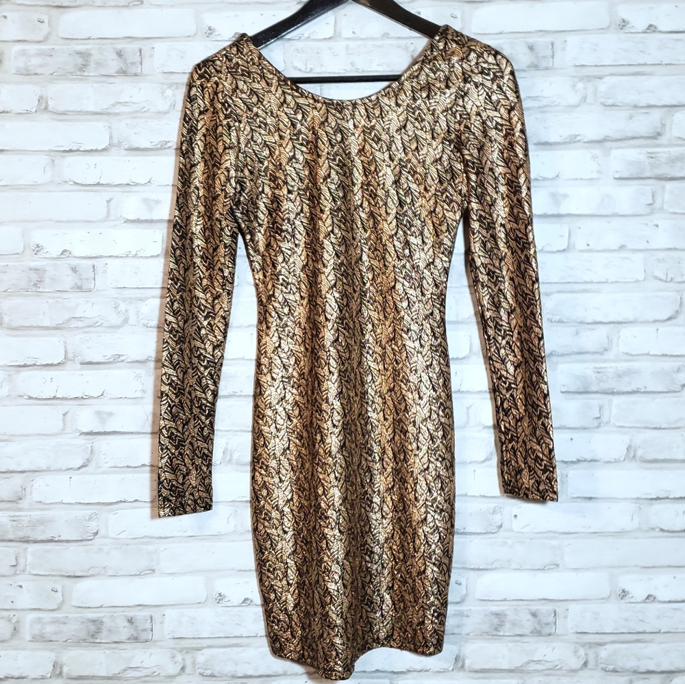 Haute Monde Metallic Bodycon Party Dress